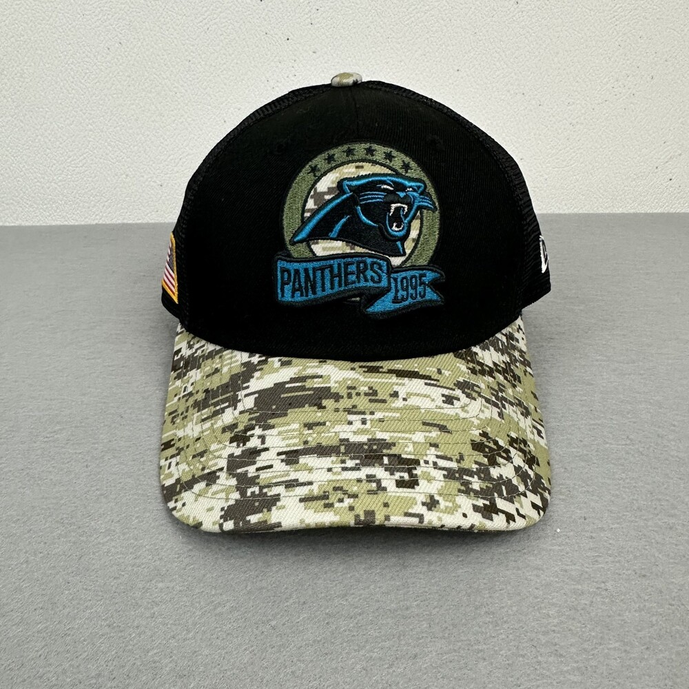 Carolina Panthers Hat Cap Men Snap Black Camo New Era 39THIRTY Salute To Service